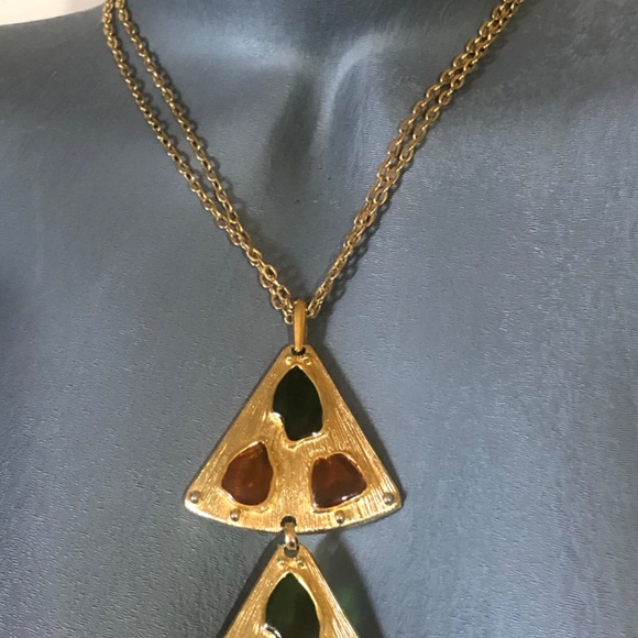 TRIFARI GOLD TONE GLASS CHAIN NECKLACE $650 - Picture 8 of 13